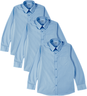 3 Pack Boy's Regular Fit Easy to Iron Shirts